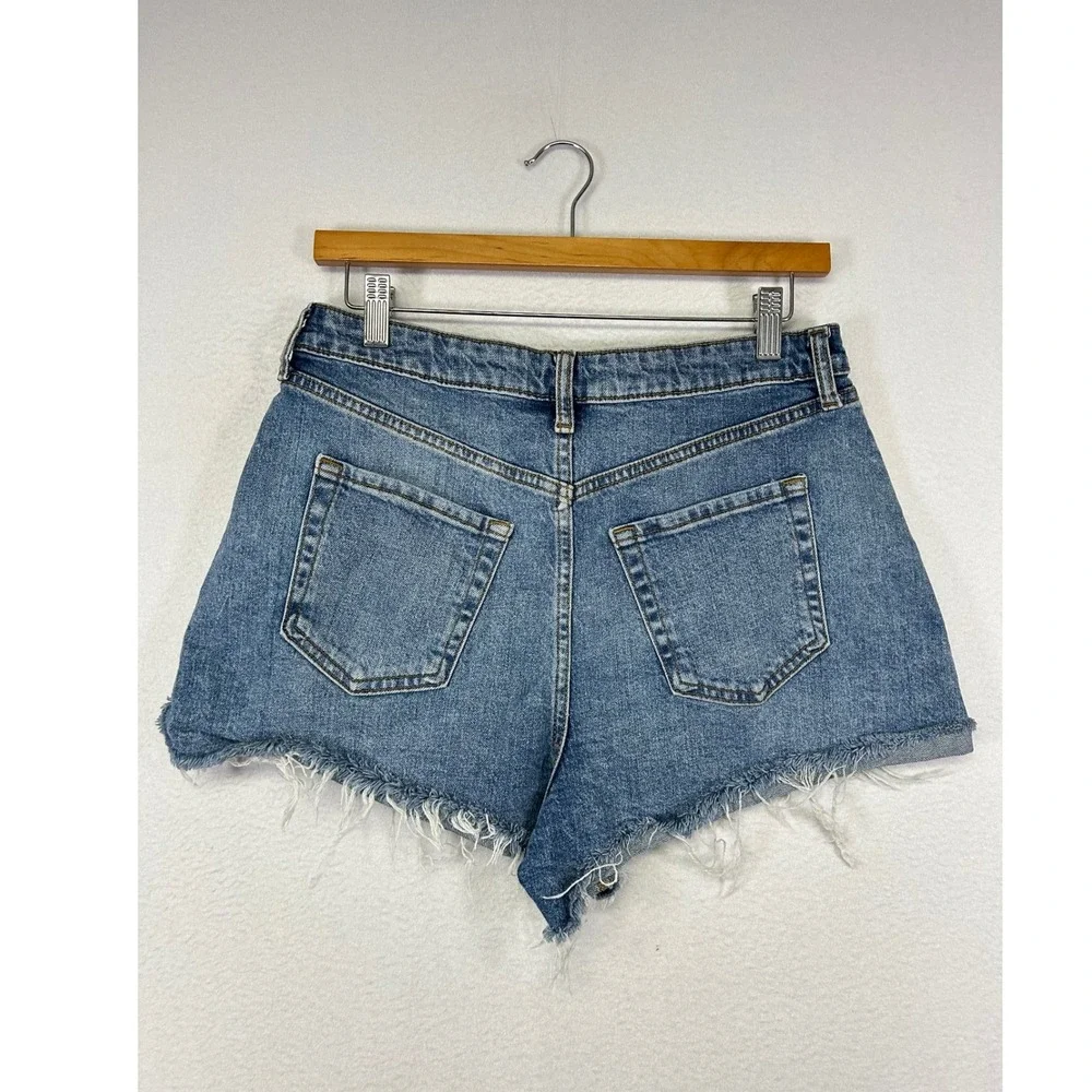 Boho Festival Wild Fable Women 8 Blue High Rise Rolled Cuff Raw Hem Denim Shorts